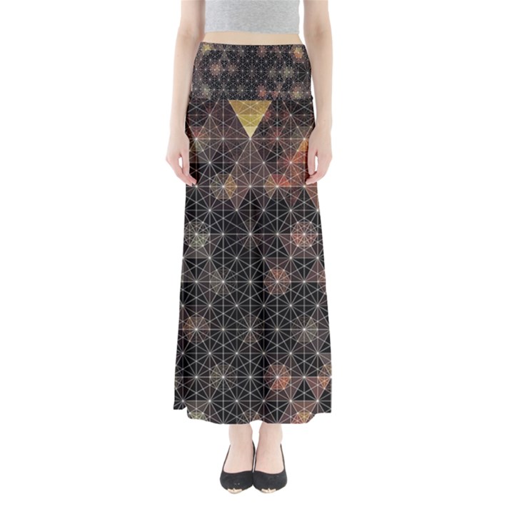 Abstract Psychedelic Geometry Andy Gilmore Sacred Full Length Maxi Skirt