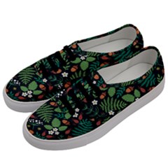 Pattern Forest Leaf Flower Motif Men s Classic Low Top Sneakers by Sarkoni