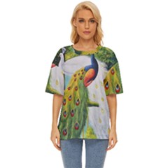 Peacock Art Oversized Basic T-shirt