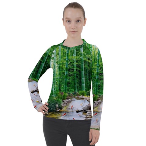 Bamboo Forest Squid Family Women s Pique Long Sleeve T-shirt by Grandong
