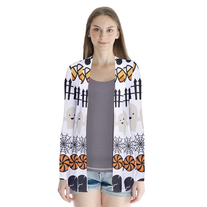 Halloween Holidays Drape Collar Cardigan