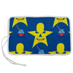 Blue Yellow October 31 Halloween Pen Storage Case (m) by Ndabl3x