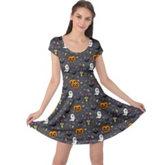 Halloween Bat Pattern Cap Sleeve Dress by Ndabl3x