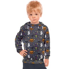 Halloween Bat Pattern Kids  Hooded Pullover by Ndabl3x