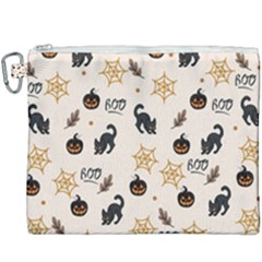 Cat Halloween Pattern Canvas Cosmetic Bag (xxxl) by Ndabl3x