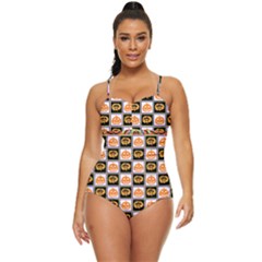 Chess Halloween Pattern Retro Full Coverage Swimsuit by Ndabl3x
