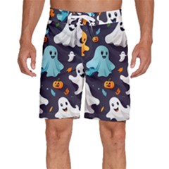 Ghost Pumpkin Scary Men s Beach Shorts