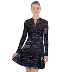 Daft Punk Boombox Long Sleeve Panel Dress by Sarkoni