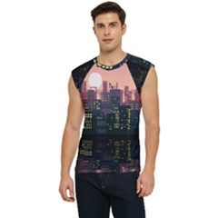 Pixel Art City Men s Raglan Cap Sleeve T-shirt by Sarkoni