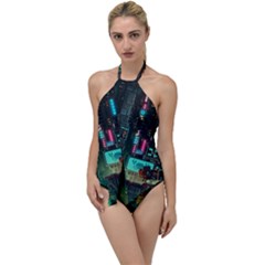 Video Game Pixel Art Go With The Flow One Piece Swimsuit by Sarkoni