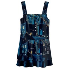 Hogwarts Starry Night Van Gogh Kids  Layered Skirt Swimsuit by Sarkoni