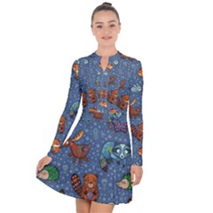 Animals Pattern Colorful Vector Long Sleeve Panel Dress by Grandong