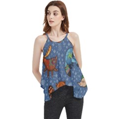 Animals Pattern Colorful Vector Flowy Camisole Tank Top