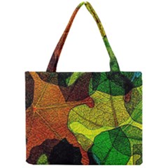 Colorful Autumn Leaves Texture Abstract Pattern Mini Tote Bag