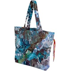 October Blend  Drawstring Tote Bag by kaleidomarblingart