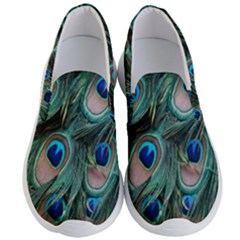 Peacock-feathers,blue2 Men s Lightweight Slip Ons by nateshop