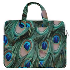 Peacock-feathers,blue2 Macbook Pro 16  Double Pocket Laptop Bag  by nateshop