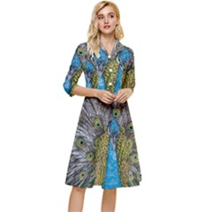 Peacock-feathers2 Classy Knee Length Dress by nateshop