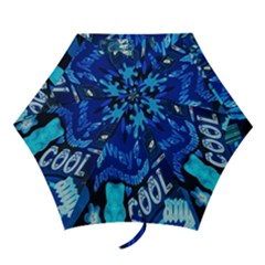 Really Cool Blue, Unique Blue Mini Folding Umbrellas by nateshop