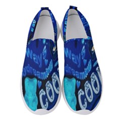 Really Cool Blue, Unique Blue Women s Slip On Sneakers by nateshop