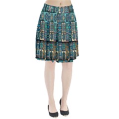 Texture, Pattern, Abstract, Colorful, Digital Art Pleated Skirt by nateshop