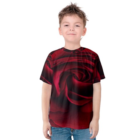 Rose Maroon Kids  Cotton T-shirt by nateshop