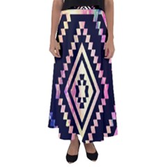 Cute Neon Aztec Galaxy Flared Maxi Skirt by nateshop