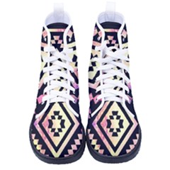 Cute Neon Aztec Galaxy Women s High-top Canvas Sneakers by nateshop