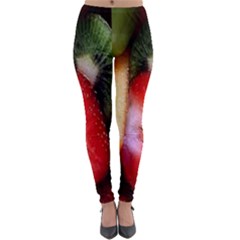 Fruits, Food, Green, Red, Strawberry, Yellow Lightweight Velour Leggings by nateshop