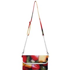 Fruits, Food, Green, Red, Strawberry, Yellow Mini Crossbody Handbag