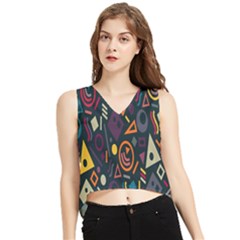 Inspired By The Colours And Shapes V-neck Cropped Tank Top by nateshop