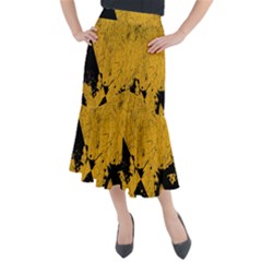Yellow Best, Black, Black And White, Emoji High Midi Mermaid Skirt by nateshop