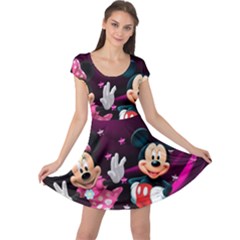 Cartoons, Disney, Mickey Mouse, Minnie Cap Sleeve Dress by nateshop