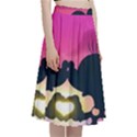 Mickey And Minnie, Mouse, Disney, Cartoon, Love A-Line Full Circle Midi Skirt With Pocket View3