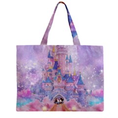 Disney Castle, Mickey And Minnie Zipper Mini Tote Bag by nateshop