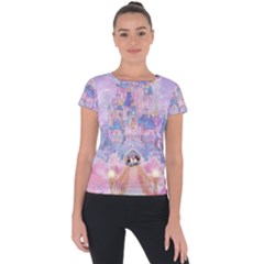 Disney Castle, Mickey And Minnie Short Sleeve Sports Top  by nateshop