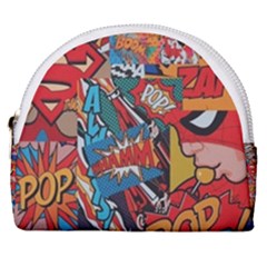 Comic Cartoon Pattern Horseshoe Style Canvas Pouch by pakminggu