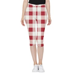 Gingham - 4096x4096px - 300dpi14 Inside Out Lightweight Velour Capri Leggings  by EvgeniaEsenina