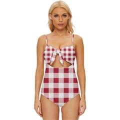 Gingham - 4096x4096px - 300dpi14 Knot Front One-piece Swimsuit by EvgeniaEsenina