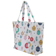 Cute Christmas Pattern Zip Up Canvas Bag