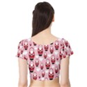 Christmas Santa Pattern Short Sleeve Crop Top View2