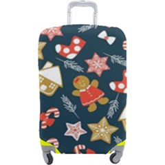 New Year Christmas Winter Pattern Luggage Cover (large) by Grandong