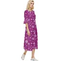 Purple Christmas Pattern Double Cuff Midi Dress View3