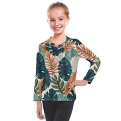 Tropical Leaf Kids  Long Mesh T-shirt