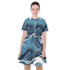 Abstract Blue Ocean Wave Sailor Dress by Jack14