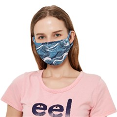 Abstract Blue Ocean Wave Crease Cloth Face Mask (adult) by Jack14