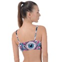 Eyes pattern Knot Up Bikini Top View2