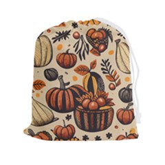 Thanksgiving Pattern Drawstring Pouch (2xl) by Valentinaart