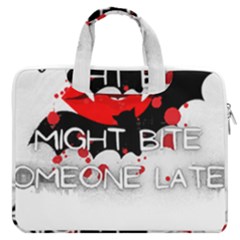 Vampire T- Shirt Feeling Cute Might Bite Someone Later T- Shirt Macbook Pro 13  Double Pocket Laptop Bag by ZUXUMI