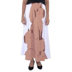 Capybara Art T- Shirt Capybara Pile - A Cute Stack Of Capybaras T- Shirt Yoga Reflexion Pose T- Shirtyoga Reflexion Pose T- Shirt Flared Maxi Skirt by hizuto